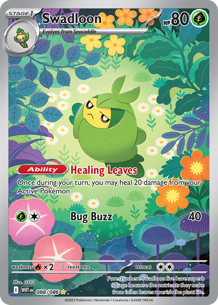 Swadloon 88/86 Illustration Rare | White Flare | Pokemon Card