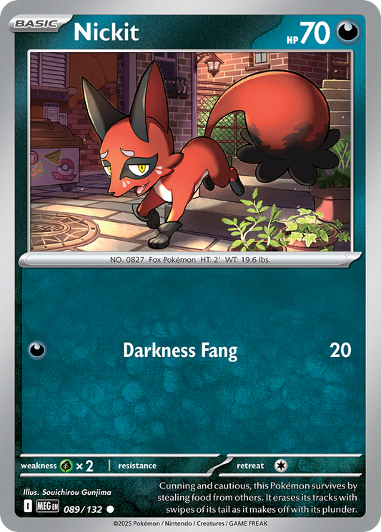 Nickit 89/132 Common | Mega Evolution | Pokemon Card