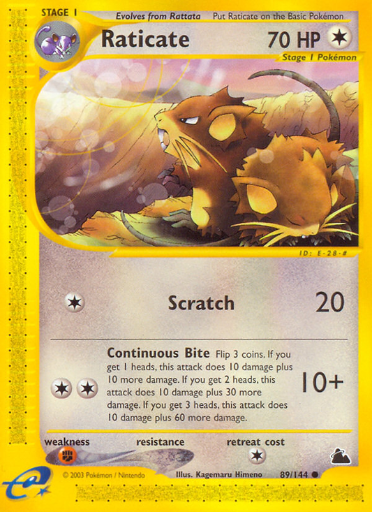 Raticate 89/144 Common | Skyridge | Pokemon Card