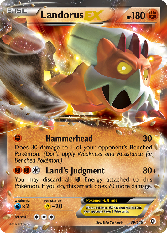 Landorus-EX 89/149 Rare Holo EX | Boundaries Crossed | Pokemon Card