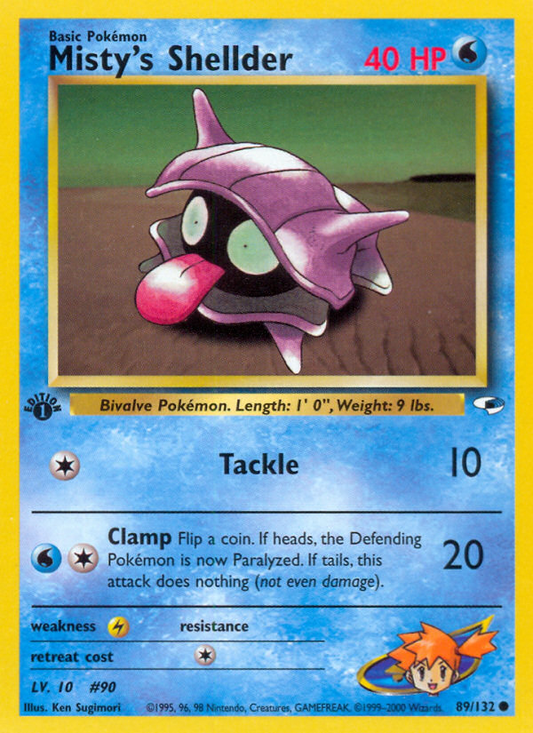Misty's Shellder 89/132 Common | Gym Heroes | Pokemon Card