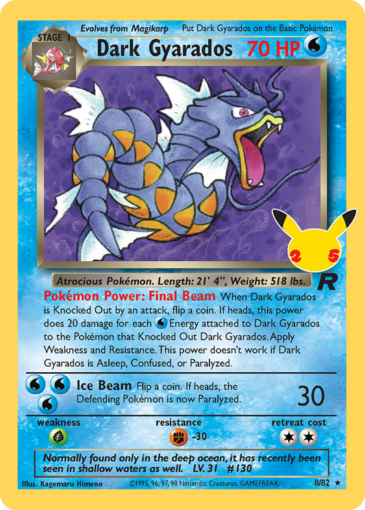 Dark Gyarados 8/25 Classic Collection | Celebrations: Classic Collection | Pokemon Card
