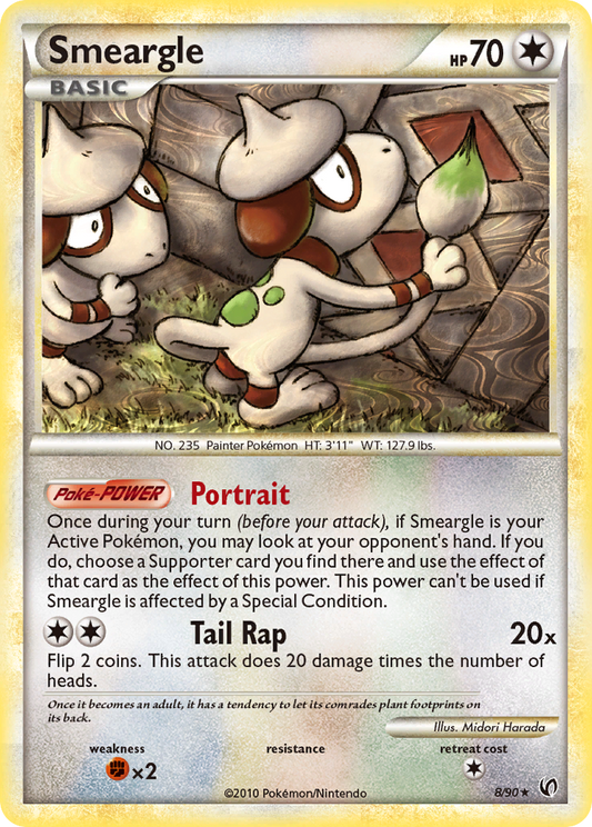 Smeargle 8/90 Rare Holo | HS—Undaunted | Pokemon Card