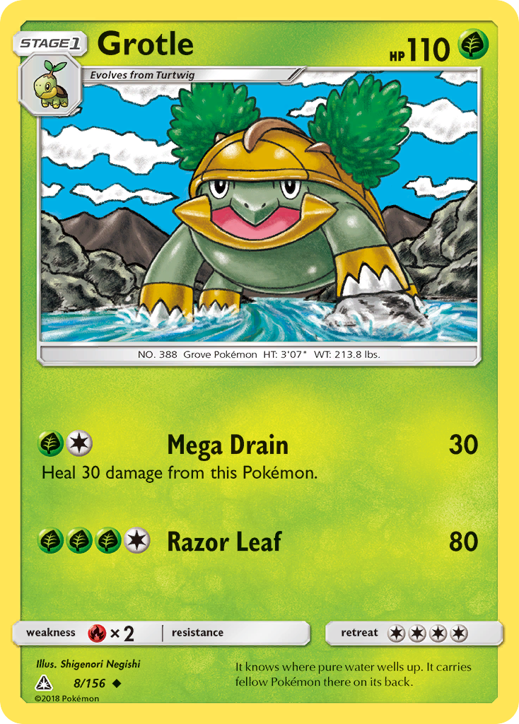 Grotle 8/156 Uncommon | Ultra Prism | Pokemon Card