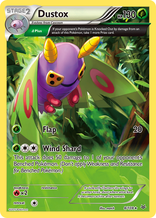 Dustox 8/108 Rare | Roaring Skies | Pokemon Card