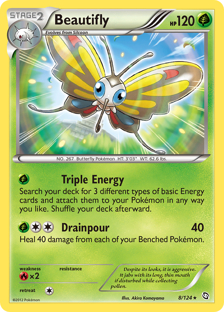 Beautifly 8/124 Rare | Dragons Exalted | Pokemon Card
