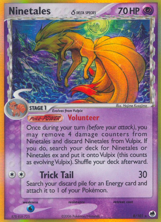 Ninetales δ 8/101 Rare Holo | Dragon Frontiers | Pokemon Card