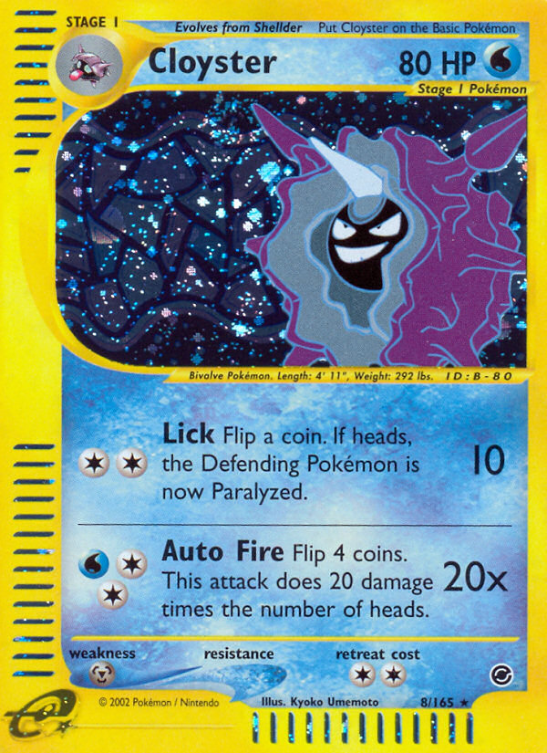 Cloyster 8/165 Rare Holo | Expedition Base Set | Pokemon Card