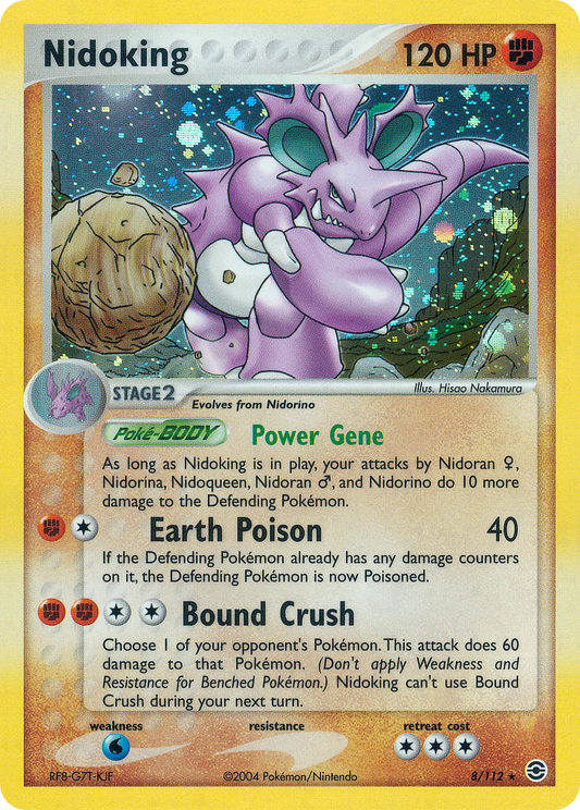 Nidoking 8/112 Rare Holo | FireRed & LeafGreen | Pokemon Card