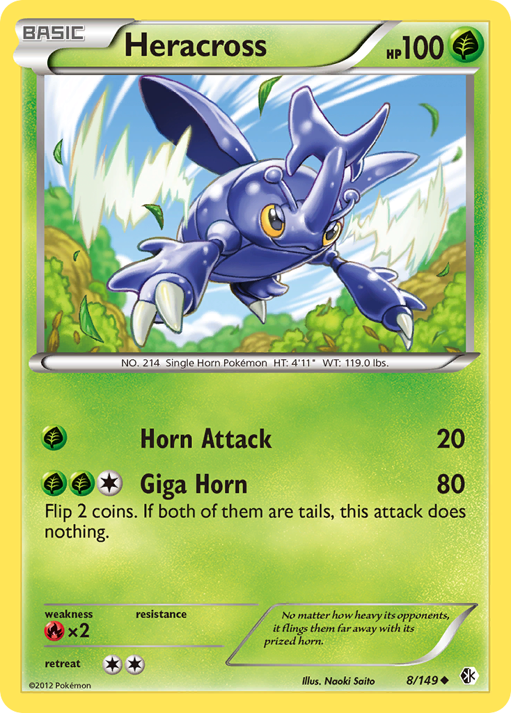 Heracross 8/149 Uncommon | Boundaries Crossed | Pokemon Card