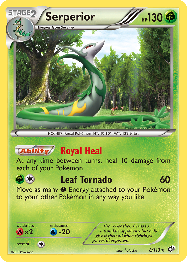 Serperior 8/113 Rare Holo | Legendary Treasures | Pokemon Card