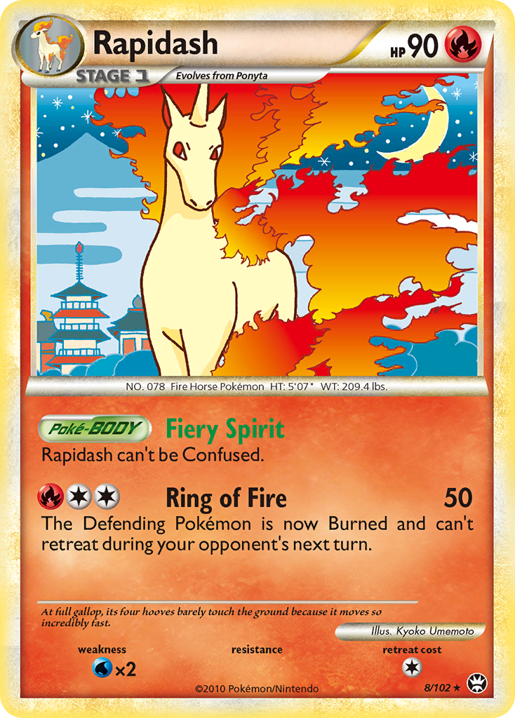 Rapidash 8/102 Rare Holo | HS—Triumphant | Pokemon Card