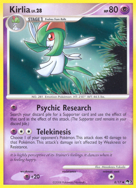 Kirlia 8/17 Uncommon | POP Series 7 | Pokemon Card
