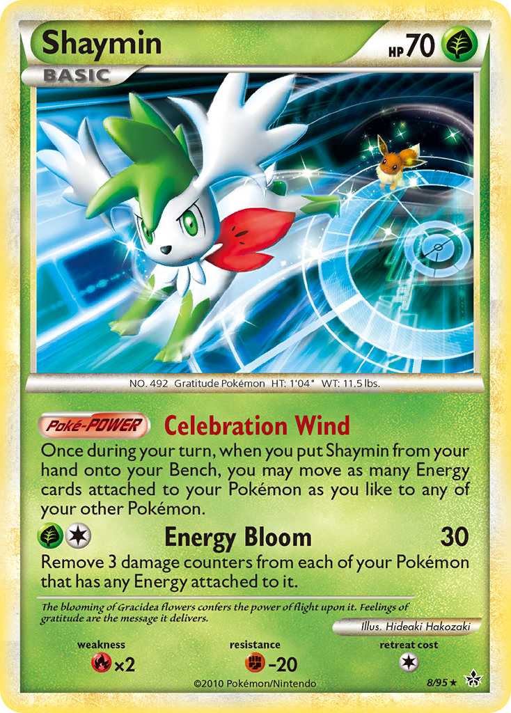 Shaymin 8/95 Rare Holo | HS—Unleashed | Pokemon Card