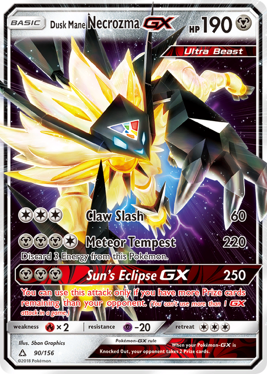 Dusk Mane Necrozma-GX 90/156 Rare Holo GX | Ultra Prism | Pokemon Card