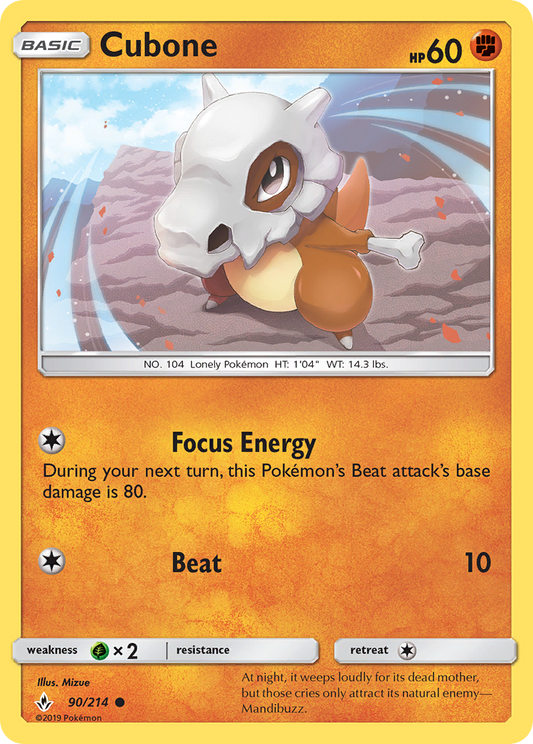 Cubone 90/214 Common | Unbroken Bonds | Pokemon Card