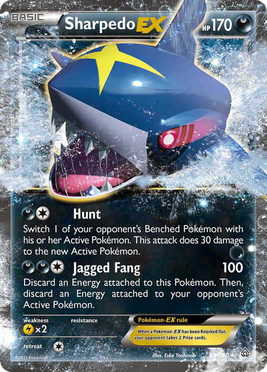 Sharpedo-EX 91/160 Rare Holo EX | Primal Clash | Pokemon Card
