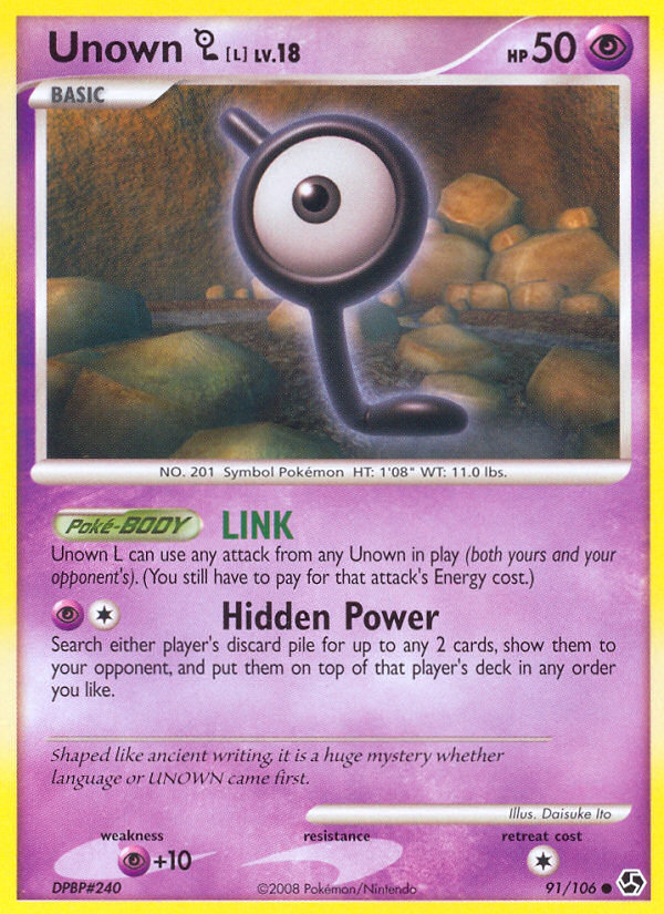 Unown [L] 91/106 Common | Great Encounters | Pokemon Card