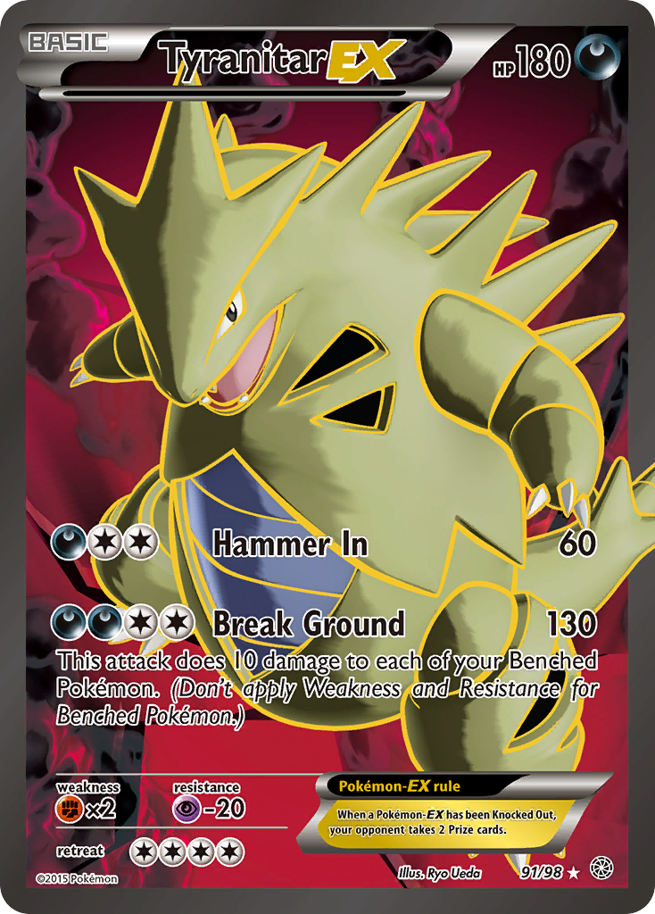 Tyranitar-EX 91/98 Rare Ultra | Ancient Origins | Pokemon Card