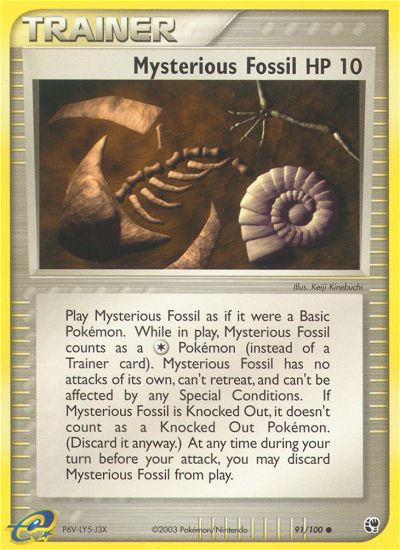 Mysterious Fossil 91/100 Common | Sandstorm | Pokemon Card