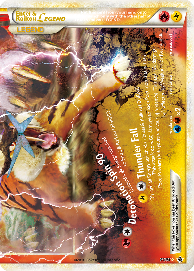 Entei & Raikou LEGEND 91/95 LEGEND | HS—Unleashed | Pokemon Card