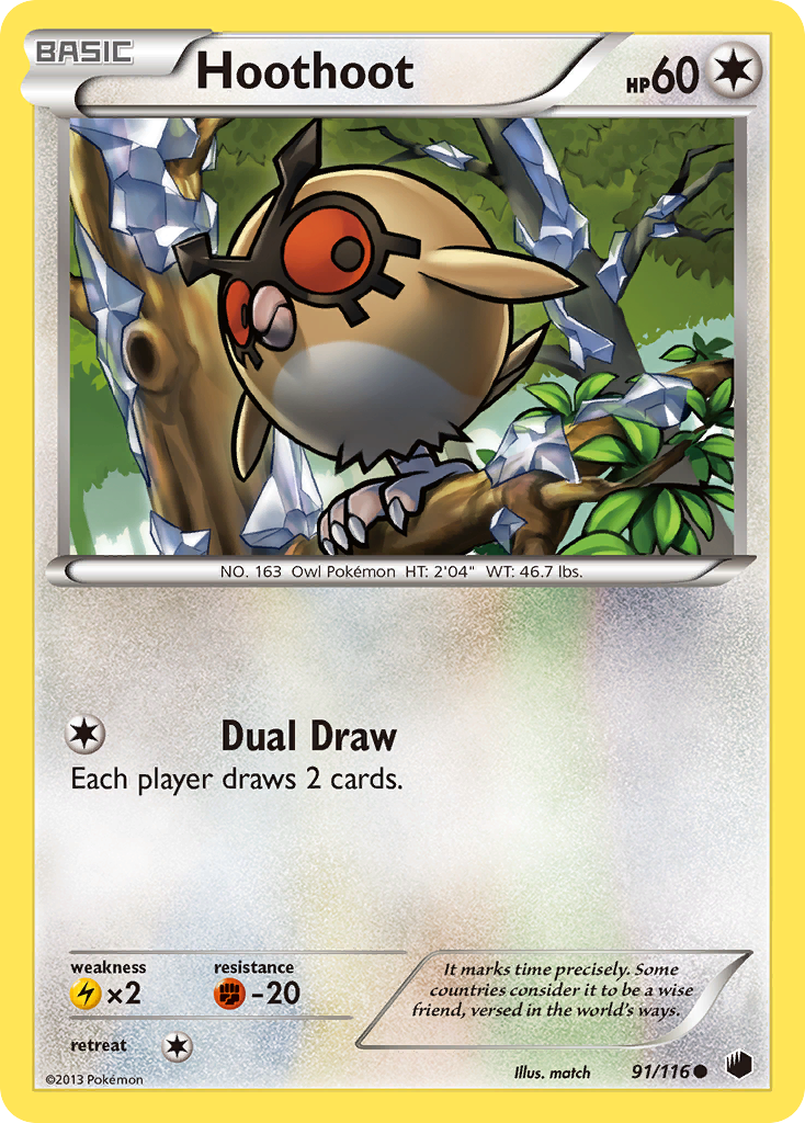 Hoothoot 91/116 Common | Plasma Freeze | Pokemon Card