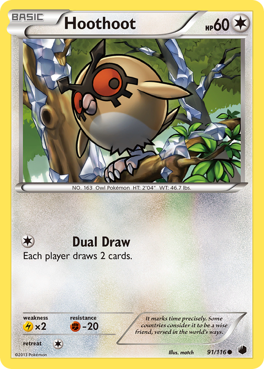 Hoothoot 91/116 Common | Plasma Freeze | Pokemon Card