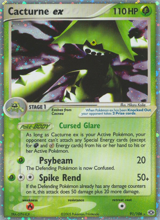 Cacturne ex 91/106 Rare Holo EX | Emerald | Pokemon Card