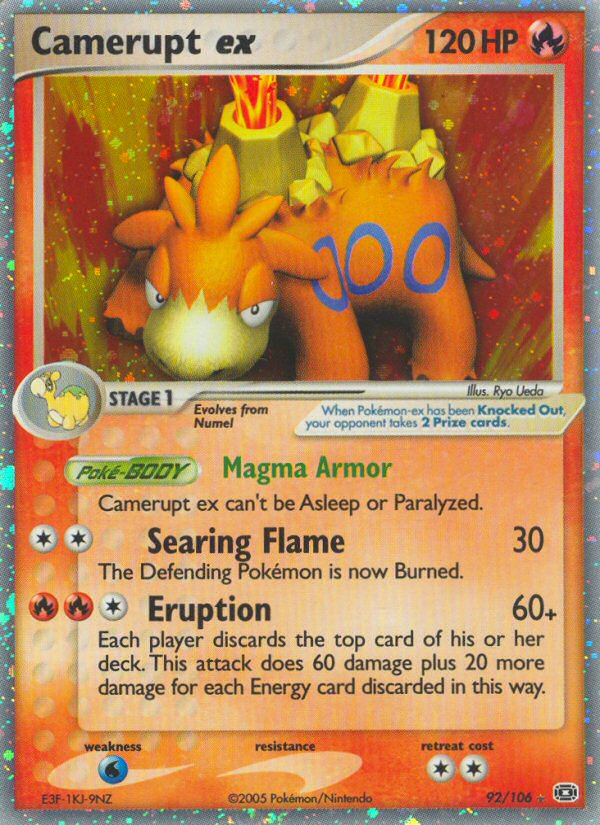 Camerupt ex 92/106 Rare Holo EX | Emerald | Pokemon Card