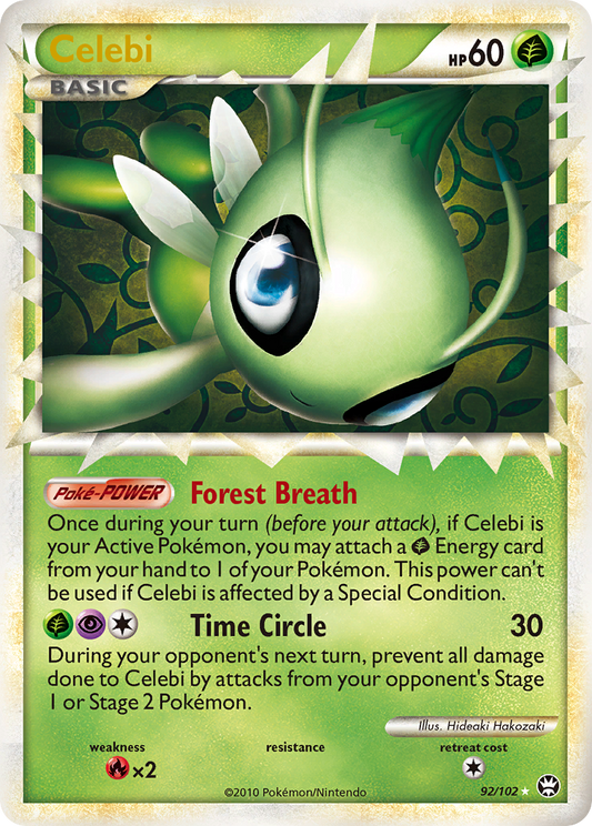 Celebi 92/102 Rare Prime | HS—Triumphant | Pokemon Card