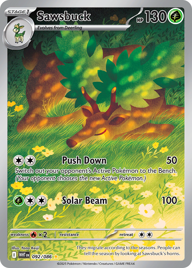 Sawsbuck 92/86 Illustration Rare | White Flare | Pokemon Card