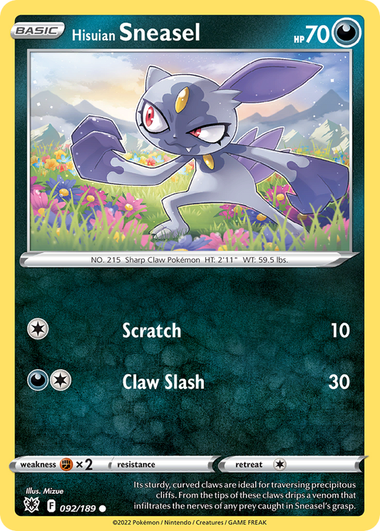 Hisuian Sneasel 92/189 Common | Astral Radiance | Pokemon Card