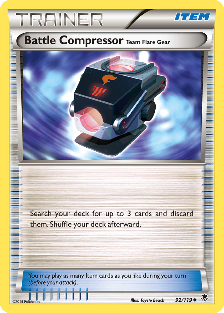 Battle Compressor Team Flare Gear 92/119 Uncommon | Phantom Forces | Pokemon Card