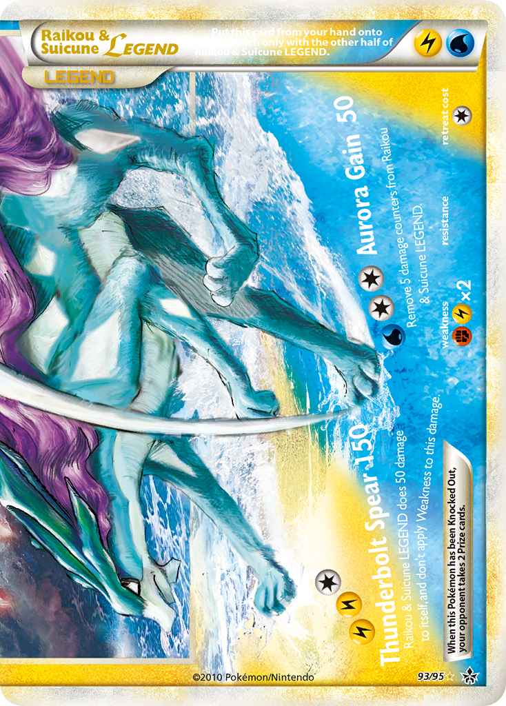 Raikou & Suicune LEGEND 93/95 LEGEND | HS—Unleashed | Pokemon Card