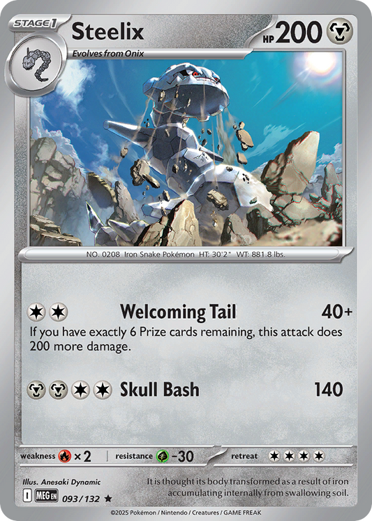 Steelix 93/132 Rare | Mega Evolution | Pokemon Card