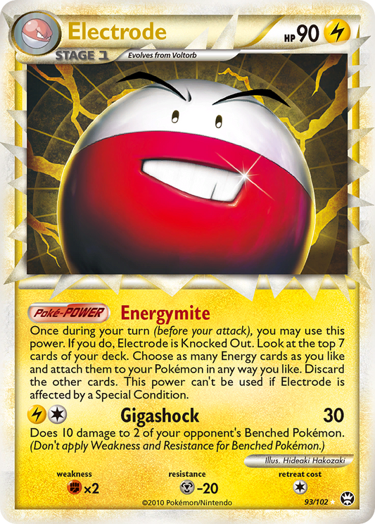 Electrode 93/102 Rare Prime | HS—Triumphant | Pokemon Card