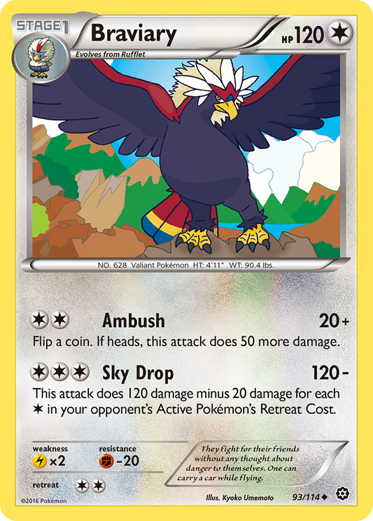Braviary 93/114 Uncommon | Steam Siege | Pokemon Card