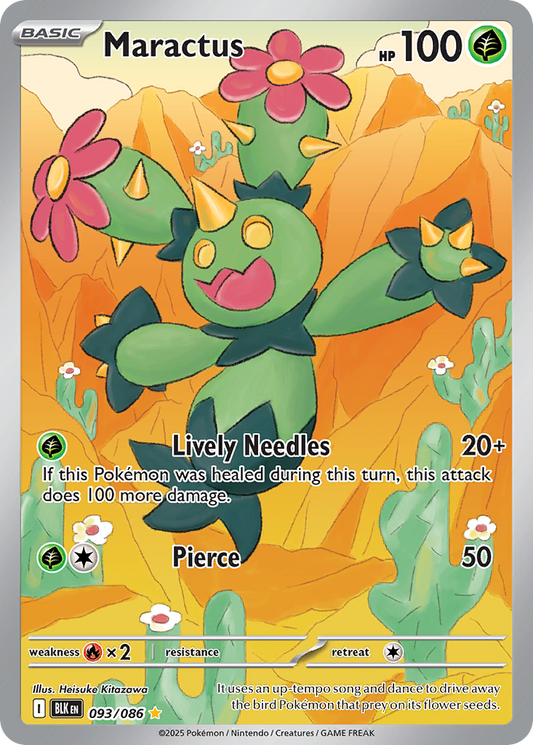 Maractus 93/86 Illustration Rare | Black Bolt | Pokemon Card