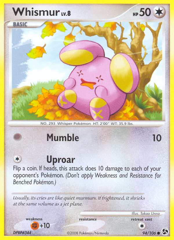 Whismur 94/106 Common | Great Encounters | Pokemon Card