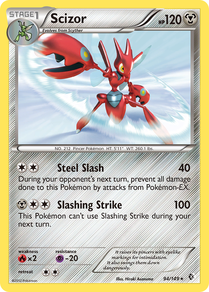 Scizor 94/149 Rare Holo | Boundaries Crossed | Pokemon Card