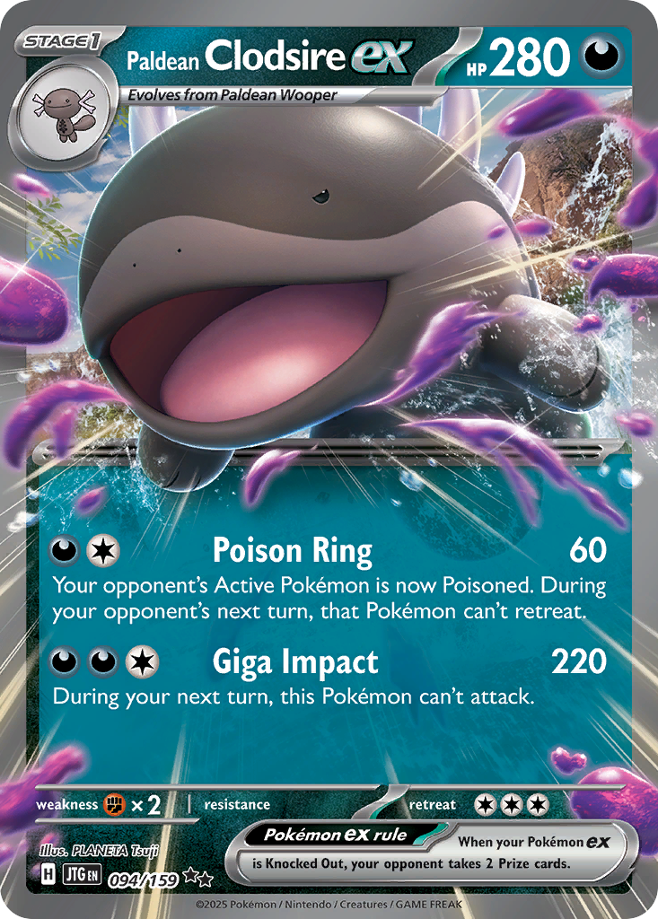 Paldean Clodsire ex 94/159 Double Rare | Journey Together | Pokemon Card