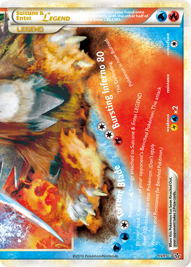 Suicune & Entei LEGEND 95/95 LEGEND | HS—Unleashed | Pokemon Card