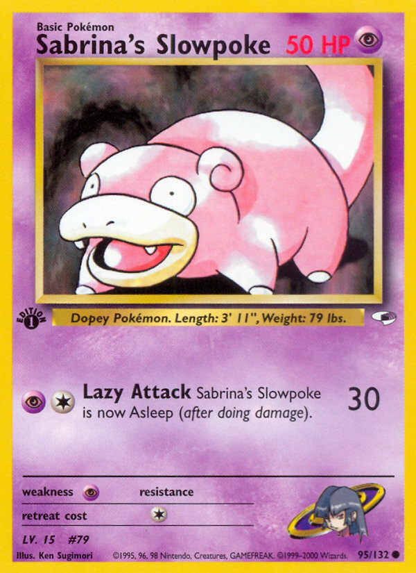 Sabrina's Slowpoke 95/132 Common | Gym Heroes | Pokemon Card