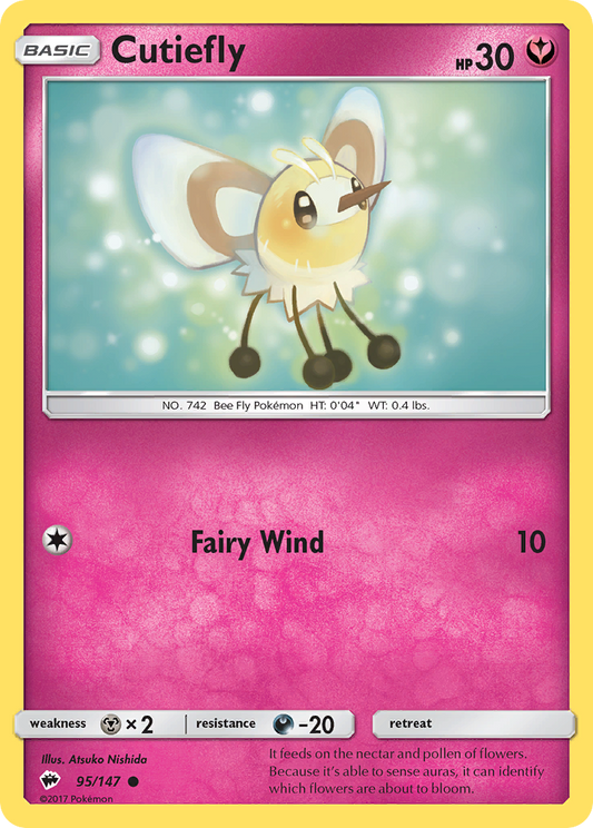 Cutiefly 95/147 Common | Burning Shadows | Pokemon Card