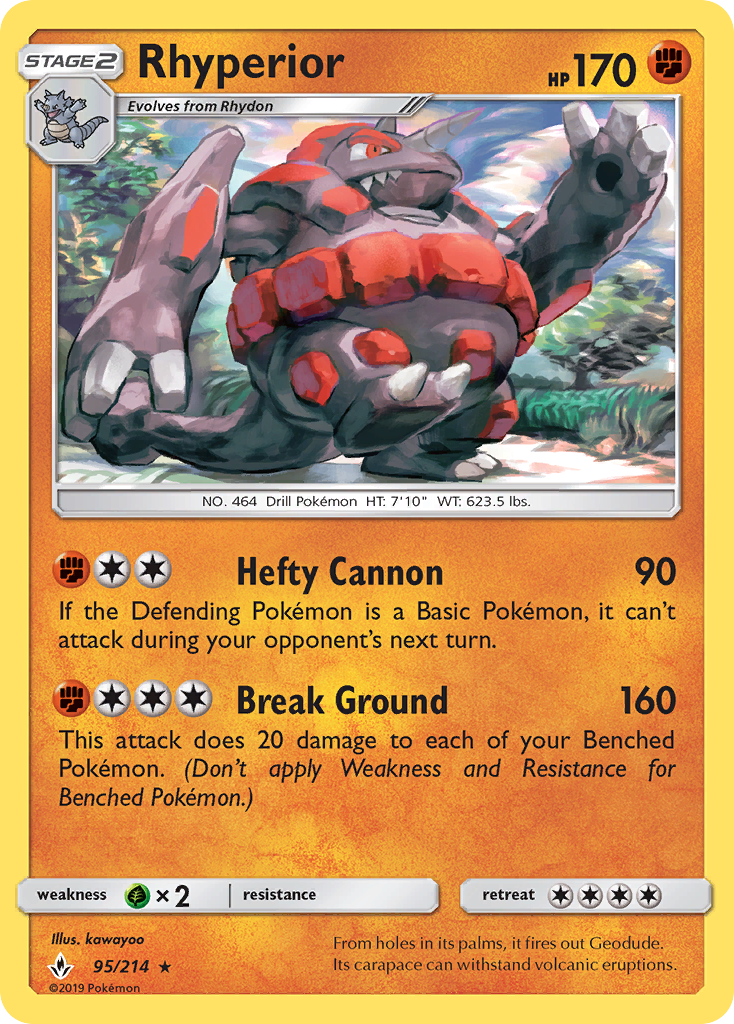 Rhyperior 95/214 Rare | Unbroken Bonds | Pokemon Card