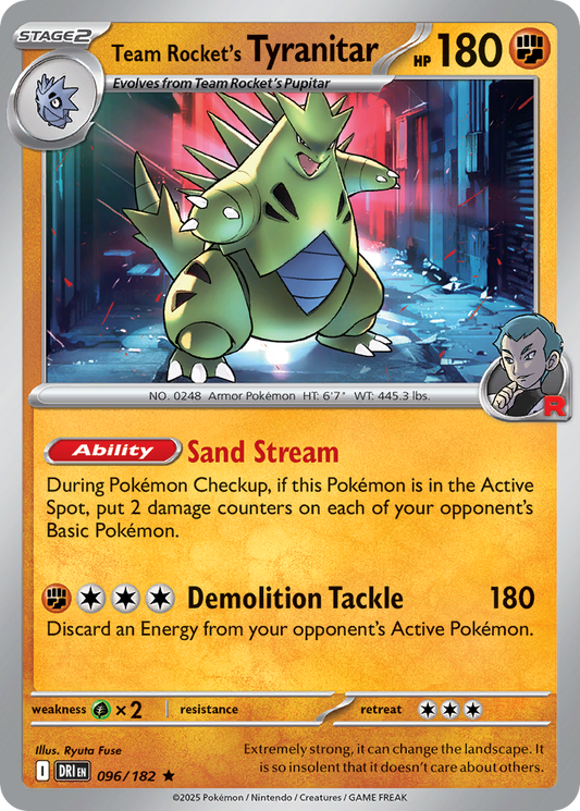 Team Rocket's Tyranitar 96/182 Rare | Destined Rivals | Pokemon Card