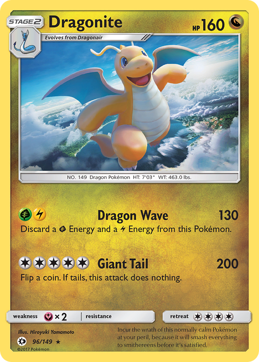 Dragonite 96/149 Rare Holo | Sun & Moon | Pokemon Card
