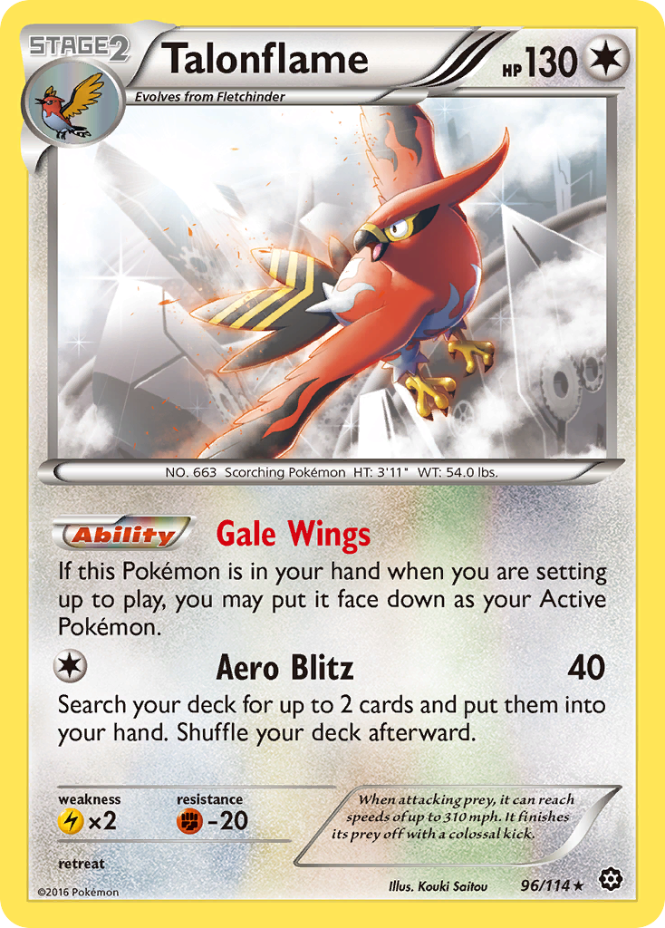 Talonflame 96/114 Rare | Steam Siege | Pokemon Card