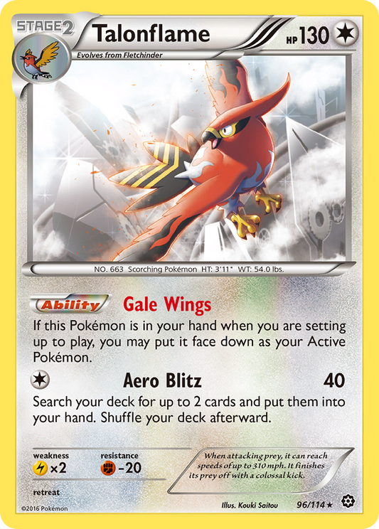 Talonflame 96/114 Rare | Steam Siege | Pokemon Card