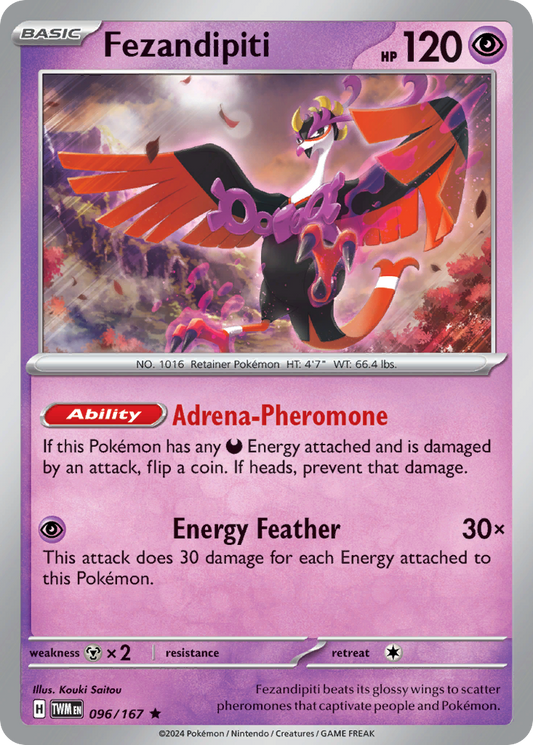 Fezandipiti 96/167 Rare Holo | Twilight Masquerade | Pokemon Card